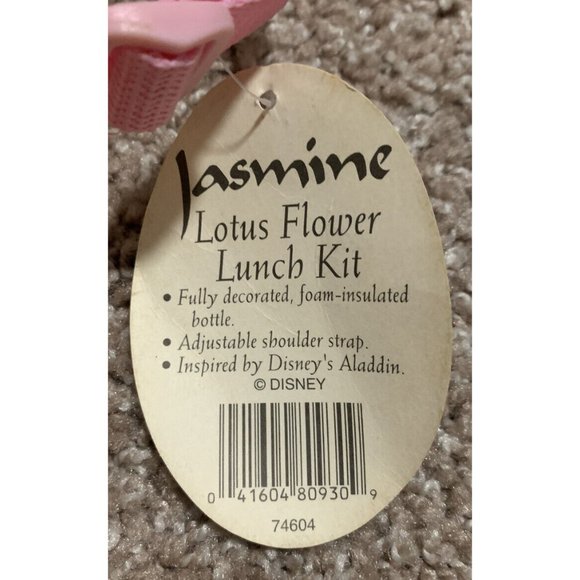 Vintage 1992 DISNEY Aladdin Jasmine Lotus Flower Lunch Box Kit W/ Thermos NWT - Picture 9 of 12